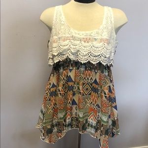 Multi-Color, Crochet Tank Top